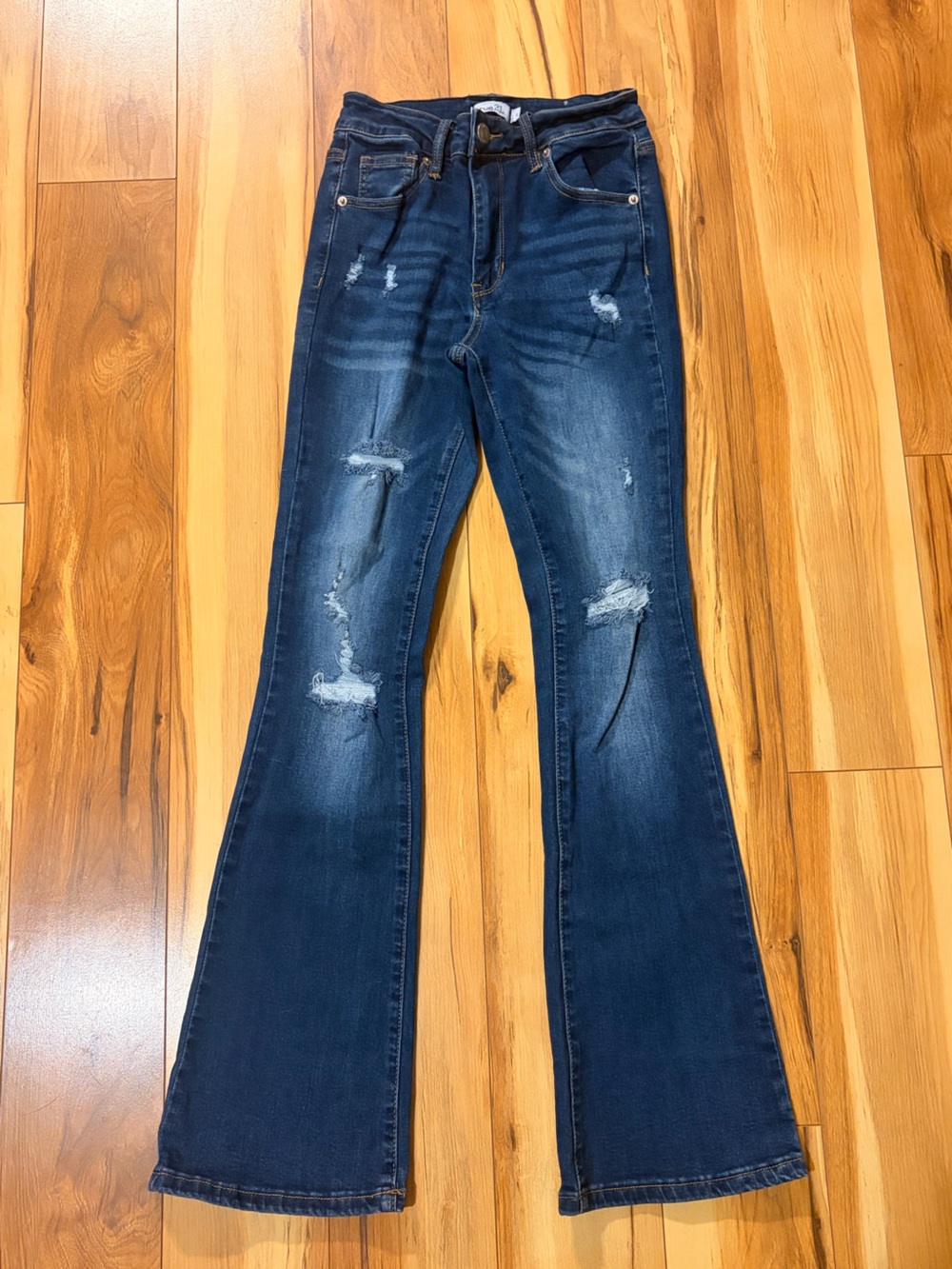 Rue21 Dark Blue Distressed Skinny Jeans